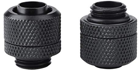 Fishlor Rohrverschraubung, 2PCS G1 / 4-Gewinde, Flexibler Rohrverbinder, Messing, Zwei-Berührungs-Verschraubung für PC-Wasserkühlung, Wasserkühlungs-Kit, Wasserkühlungs-PC(黑色)