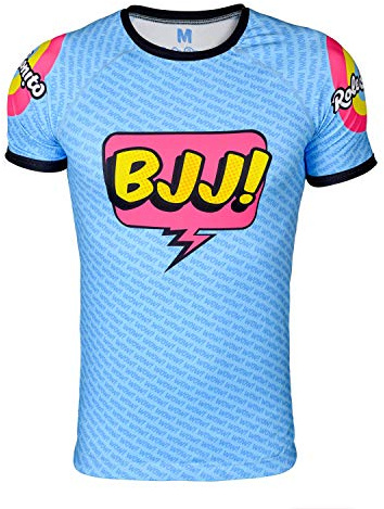 Role Bonito BJJ Wow! - Jiu-Jitsu Nogi Rashguard im Pop Art-Stil (Kurzarm) (XL)
