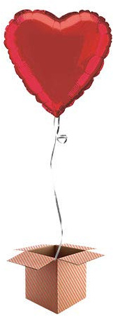 PARTYRAMA.CO.UK Red Heart Foil Balloon - Inflated Balloon in a Box
