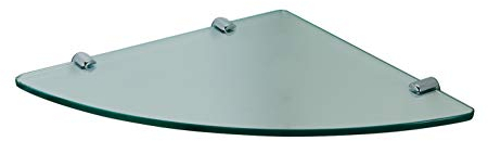 SONNI Glasregal transparentes Glasregal Sicherheitsglas Lagerregal für Duschwand Duschraum (31,2 x 25,5 x 0,8 cm, transparent) x1 Stück