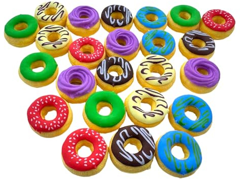 24 Piece Donuts Erasers Donuts Pencil Erasers 3D Cute Fun Food Erasers for Party Favors Daily Prizes Gift Filling Stocking Fillers Easter Egg Stuffers