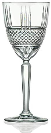 BRANDANI - Diamond Crystal Glass Calice Vino Set 6 Pezzi Vetro