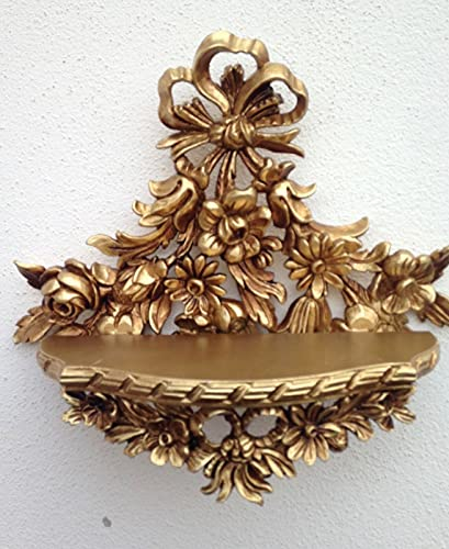 artissimo Barock Konsole Wandkonsole/Spiegelkonsolen/Wandregal 38 cm x 35cm x 15 cm Ablage Blumenbank Gold CP83