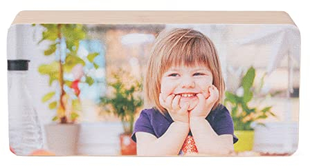 ALBERTBAND Réveils Horloge Numérique en Bois Personnalisée avec Photo Réveil LED Multifonction avec Affichage de l'Heure/de La Température pour Les Voyages au Bureau à Domicile (#1)