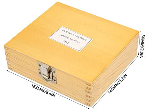 Shanrya Cinceles de torneado de madera para torno, 4 piezas MT1 Juego de centro de torneado de torneado de madera, herramientas de torneado de madera y accesorios con estuche de madera para