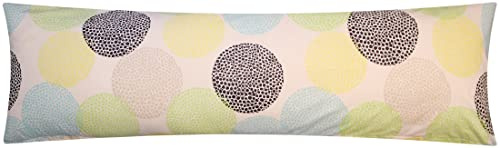 Renforcé Seitenschläferkissen Bezug 40x145cm Kreise Punkte (KY-670/1-G) | 100% Baumwolle, Kissenbezug, Kissenhülle, Reißverschluss auf der langen Seite