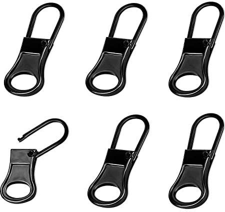 SAVITA 6stk Rreißverschluss Ersatz, Abnehmbare Reißverschluss-Schieber Reissverschluss Reparatur Reißverschluss Ersatzschieber Zipper Pulls für Jacke Hose Schuhe Koffer Rucksack (Dunkelgrau)