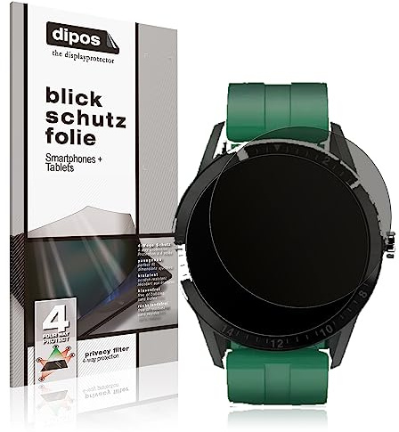 dipos Blickschutzfolie für Fireboltt Talk | Displayschutz matt mit 4-Wege Sichtschutz-Effekt, Privacy Filter, passt perfekt, kratzfest, blasenfrei, selbstklebend
