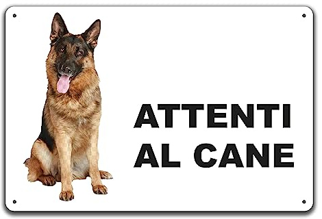 Phonecasing Cartello Segnale Attenti al Cane in Alluminio 3 mm Composito (20 cm x 15 cm, Pastore Tedesco)