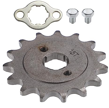 X AUTOHAUX 1 Set 520 Style 15 Teeth 20mm ID Motorcycle Front Engine Sprocket Fit for 50cc 70cc 110cc 125cc Motorcycle Dirt Pit Bike Mini Bike ATV Go Kart Quad