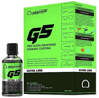 Nanoskin Ultra Line G5 Ultra Graphene Ceramic Coating – Durable Ceramic Paint Coating for Car Detailing | Apply After Car Wash, Clay Bar, Car Polisher | For Cars, Trucks, Boats, RV, Motorcycles & More
