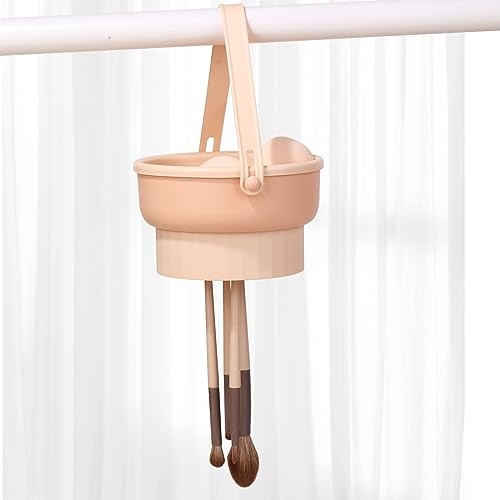 MSQ Make-up Pinsel Reiniger Silikon Pinselhalter 3 in 1 Pinselreiniger Make-up Pinsel Reinigungsmatte Aufbewahren und Trocknen von Kosmetische Bürsten und Make-up Schwamm(Lila)