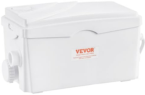 VEVOR 350 W per maceratore WC Maceratore Pompa Maceratore Pompa Maceratore 6000 L/h Portata, 7 m Capo WC, Serbatoio WC Upflush WC con 3 Inltes acqua per cucina, bagno