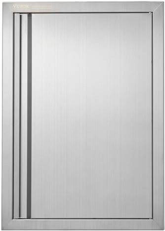 VEVOR Grillzugangstür, 432 x 610 mm, Einzelne Außenküchentür, Flächenbündig Montierte Edelstahltür, Vertikale Wandtür mit Versenkbarem Griff, für Grillinsel, Grillstation, Außenschrank