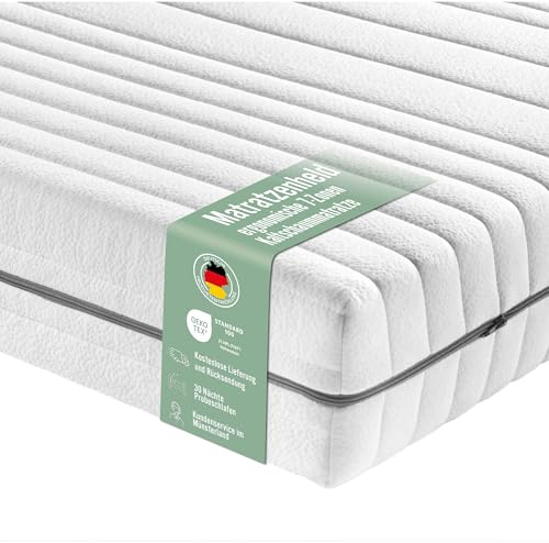 Matratzenheld Wellness Matratze | Ergonomische 7-Zonen Kaltschaummatratze | Härtegrad 5 (H5) ab 120 kg | Öko-Tex Zertifiziert | Höhe 18cm | 90 x 200cm