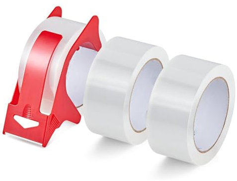 Shovelmty 3 Rollen Transparenter Verpackungsband-Abroller, Robuste Verpackungsband-NachfüLlungen für Den Versand Von Verpackungspostsendungen