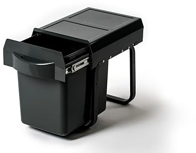 Generico Poubelle de cuisine sous évier 16 litres (1 bac) pour meuble de dimensions minimales 30 cm. (Gris ardoise)