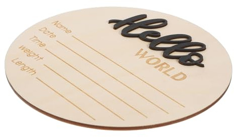 Geburtsanzeigeschild Dekorativ Schwarz Rundes, für Neugeborene | Fotografie und Namensanzeige zur Geburt, Glatte Oberfläche, Einfache Form, Langlebig