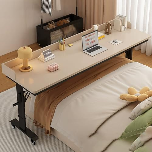 DSEWTEZXI Bettbeistelltisch for Das Heimbür auf Rollen, Mobiler höhenverstellbar Schlafzimmer betttisch, Laptop Schreibtisch über Bett, Schreibtisch überbetttisch, Krankenhaus Rollender Bett Tisch.