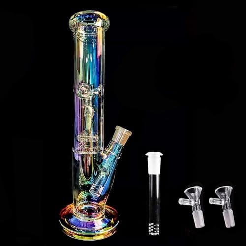 GLATOBBON GlasBong Höhe 30cm Glaspfeife Leuchtende Schiffsanker Rauchen Wasserpfeife 14mm Schüssel (30CM)