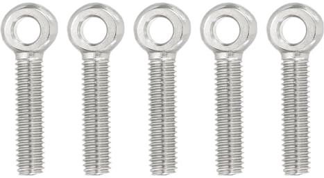 PATIKIL Bulloni Ad Occhio Con Spalla Per Sollevamento M6x34 mm, 5 Pezzi Bulloni A Spalla Filettati Per Sollevamento In Acciaio Inox 304 Per Sospensione Valvole Fissaggi, Argento