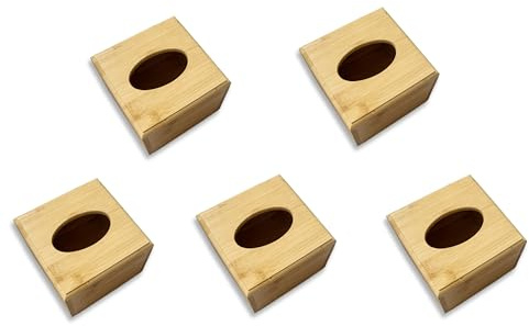 Tissue Box Multipack Tissue Holder Cube Small Wooden Tissue Cover Bamboo Wooden Tissue Dispenser Box Small Tissue Cover Bottom Open (5)