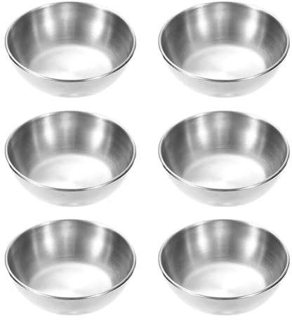 JIHUOO 6 ciotole per maschere facciali fai da te per miscelare piccole maschere facciali piccole ciotole estetiste cosmetiche in acciaio inossidabile mini piatti per salsa ciotole per la preparazione