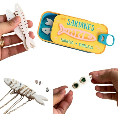 Sardine Smyckeskrin för Kvinnor, Sardine Box Resesmyckesfodral