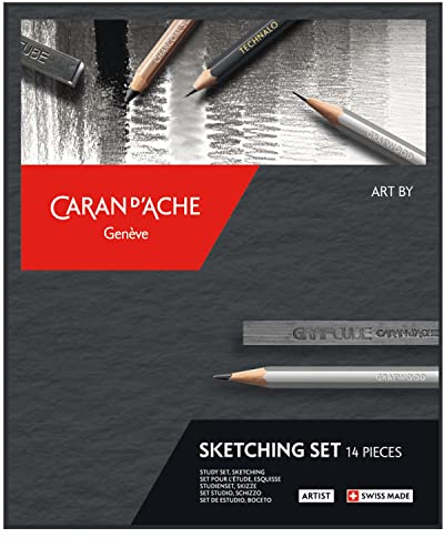 Caran d'Ache Art by Skizzen Set 14 teilig, Merhfarbig, Sketching Set (14 Pieces), 0776.714