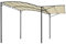 Outsunny 3 x 2.5m Patio Metal Gazebo Door Window Awning Wall Mount Canopy Outdoor Sunshade with Extended Shelter Cream White