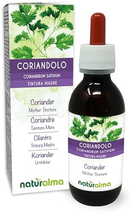Koriander (Coriandrum sativum) Früchte Alkoholfreier Urtinktur Naturalma - Flüssig-Extrakt Tropfen 120 ml - Nahrungsergänzungsmittel - Veganer