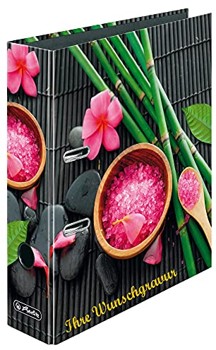 Herlitz Motivordner mit Namensgravur - A4 / 80mm -  Salt and Bamboo