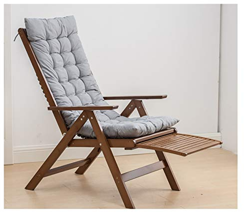 DUNAKE Liegestuhl Mit Kissen,Zero Gravity Klappstuhl,Liegestuhl Deluxe übergroßer,Außenterrasse Sonnenliegen,Holz Stuhl klappbar,Strand Garten Balkon Camping Liege (Color : Style-2)