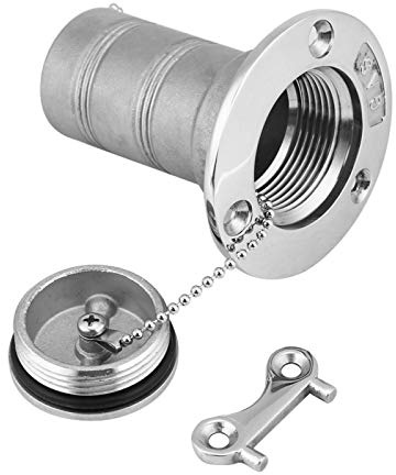 38 mm Båtbränsledäckspåfyllning, 316 rostfritt stål marin gasdäcksfyllare med nyckel Yacht Caravan RV Lastbilar, spegel - polerad