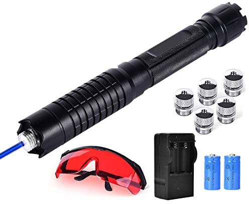 Long Distance Blue High Power Torch LED Waterproof Torch Suitable for Outdoor Camping Travel