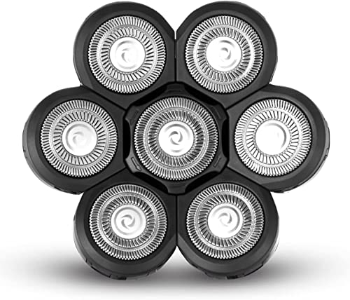 7D Elektrisch Rasierkopf, Elektrische Rasierklingen Ersatz Rotationsrasierer für Glatze Herren Ersatzklinge Bart Universal Schnelle Doppelring Haarschneider für 5 6 7 Kopf Elektrorasierer