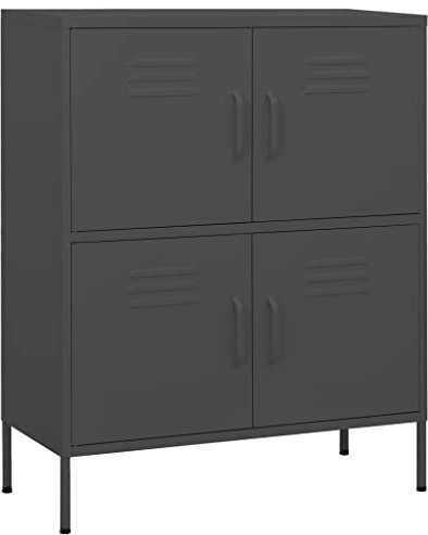 vidaXL Lagerschrank Anthrazit 80x35x101,5 cm Stahl
