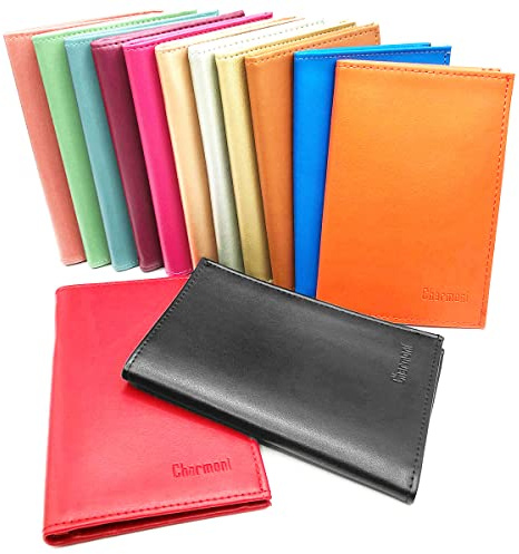 Charmoni – Portapapeles para coche con 4 persianas – Cuero – 2 fundas protectoras para tarjetas grises y permisos incluidos – Portadocumentos para vehículos con almacenamiento seguro – completo y