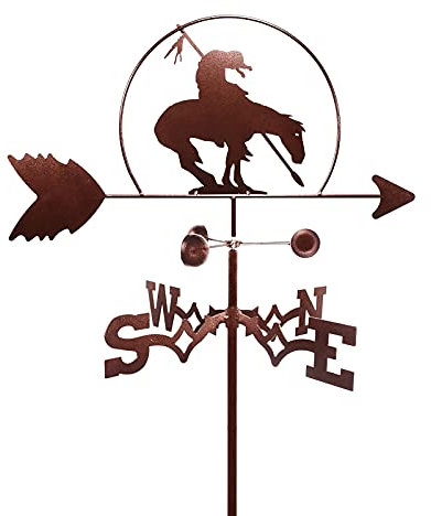 Wetterfahne Pferd Ornament Design Retro-Edelstahl-Wetterhahn Windrichtungsanzeiger mit Anti-Rost-Beschichtung Wetterfahne Messwerkzeuge