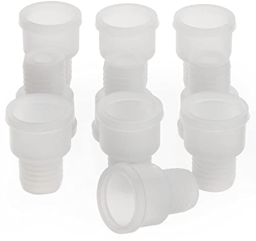 stonylab Silikon Stopper mit Gewinde, 14# Natürliche Silikon Septum Stopper Fit für 14/20 Außengelenk Labor Glasware, Hülse Typ, Pack von 10