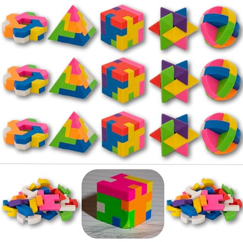 RiyeoTree® 15x Radiergummi Kinder I Mitgebsel Kindergeburtstag Kindergeschenk | Radiergummi lustig | Gastgeschenk Spielzeug Party give aways kleine, für Jungen & Mädchen, bis 10 Jahre