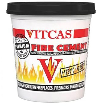 VITCAS Black Fire Cement 1kg Tube – Heat-Resistant Stove Sealant