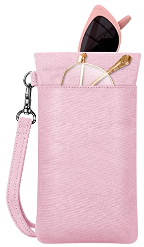 FINTIE Custodia Occhiali Morbida, Doppio Scomparto Portaocchiali per Occhiali da Sole, Portatile Porta Occhiali da Borsa