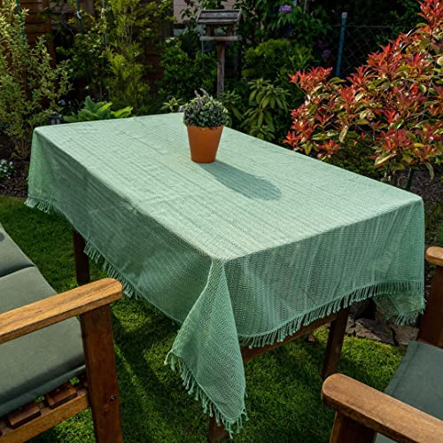 laro Gartentischdecke Wetterfest rutschfest Eckig, Muster:Grün, Größe:130x160 Classic