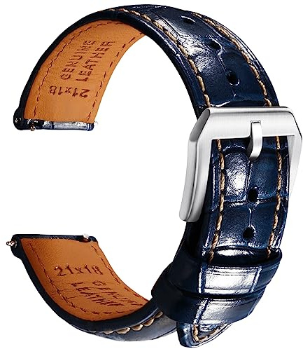 REZERO Cinturini Orologi in Pelle per Uomo, Cinturino Rapido in Pelle, Cinghie di Lusso per Orologi con Motivo Alligatore Goffrato, Fasce per Orologio, Bracciale per Orologio 19mm 20mm 21mm 116mm