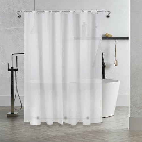 Yzpklhw Duschvorhang 180x180, Transparent Duschvorhang mit Magnete Gewicht, Bad Vorhang, Wasserdicht, für Badewanne Badezimmer