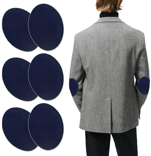 6 Stück Flicken Dunkelblau, Ellbogen Patches zum Aufbügeln, Universalgröße Ideal für Reparatur und Dekoration von Bekleidung, Vielseitig Einsetzbare Flicken für Kleidung für Knie und Ellenbogen