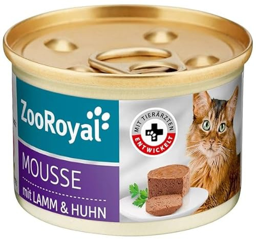 ZooRoyal Katzen Mousse mit Lamm & Huhn 12x85g katzennassfutter alleinfuttermittel katzendosen Multipack