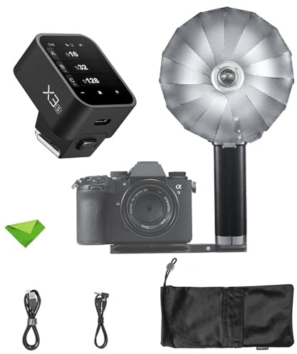 Godox Lux Master Retro TTL Touchscreen Camera Flash+Godox X3-S Trigger for Sony, GN25 460 Full Power Flashes, 6000K±300K CCT, S1/S2 Optical Control 2.4G Wireless Speedlight for Sony Cameras