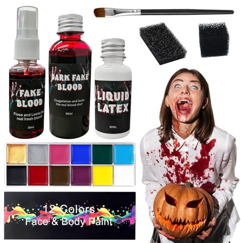 ARONRAVE Halloween Schminke Kunstblut Set - Fake Blood für Halloween